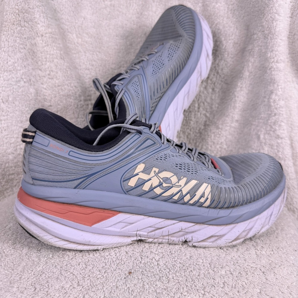 Hoka One One Bondi 7 Blue Running Shoes Women's US Size 10.5 1110519 BFOB